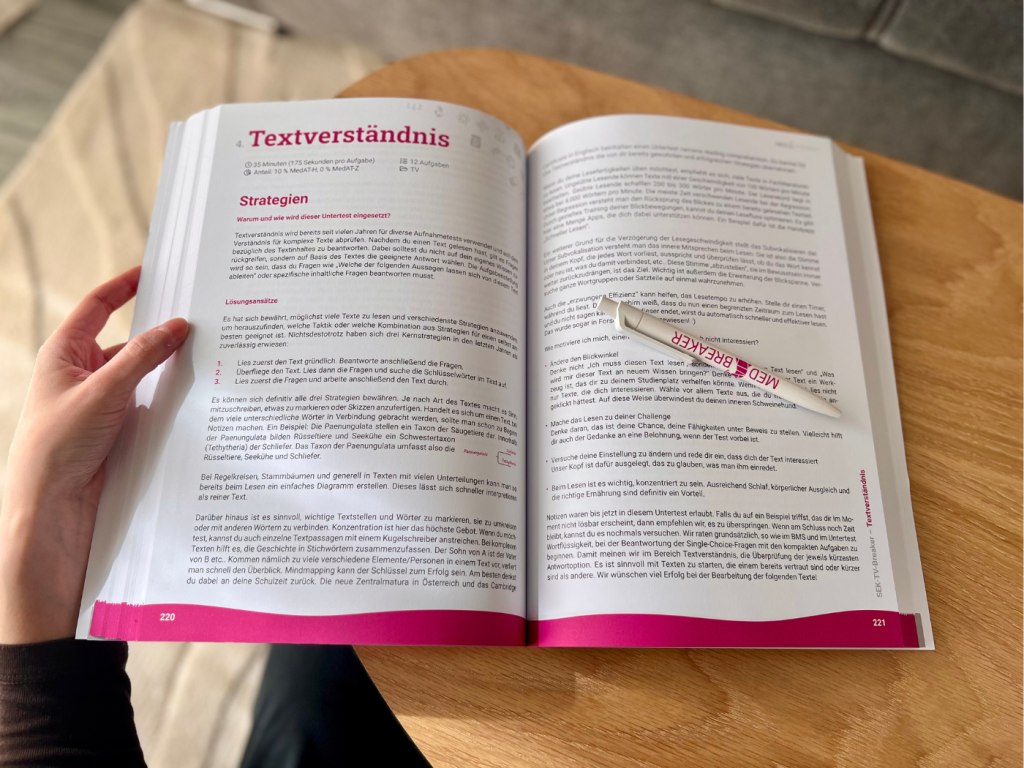 MedAT-Vorbereitung SEK und TV mit dem SEK-TV-Breaker Untertest Textverständnis