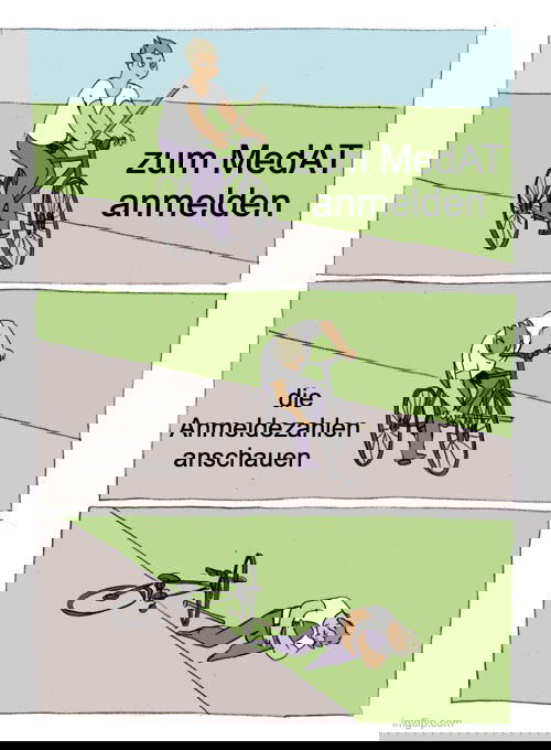 Meme zu den Anmeldezahlen beim MedAT. Diesen medizinischen Aufnahmetest muss man bestehen, um das Medizinstudium Innsbruck beginnen zu können.