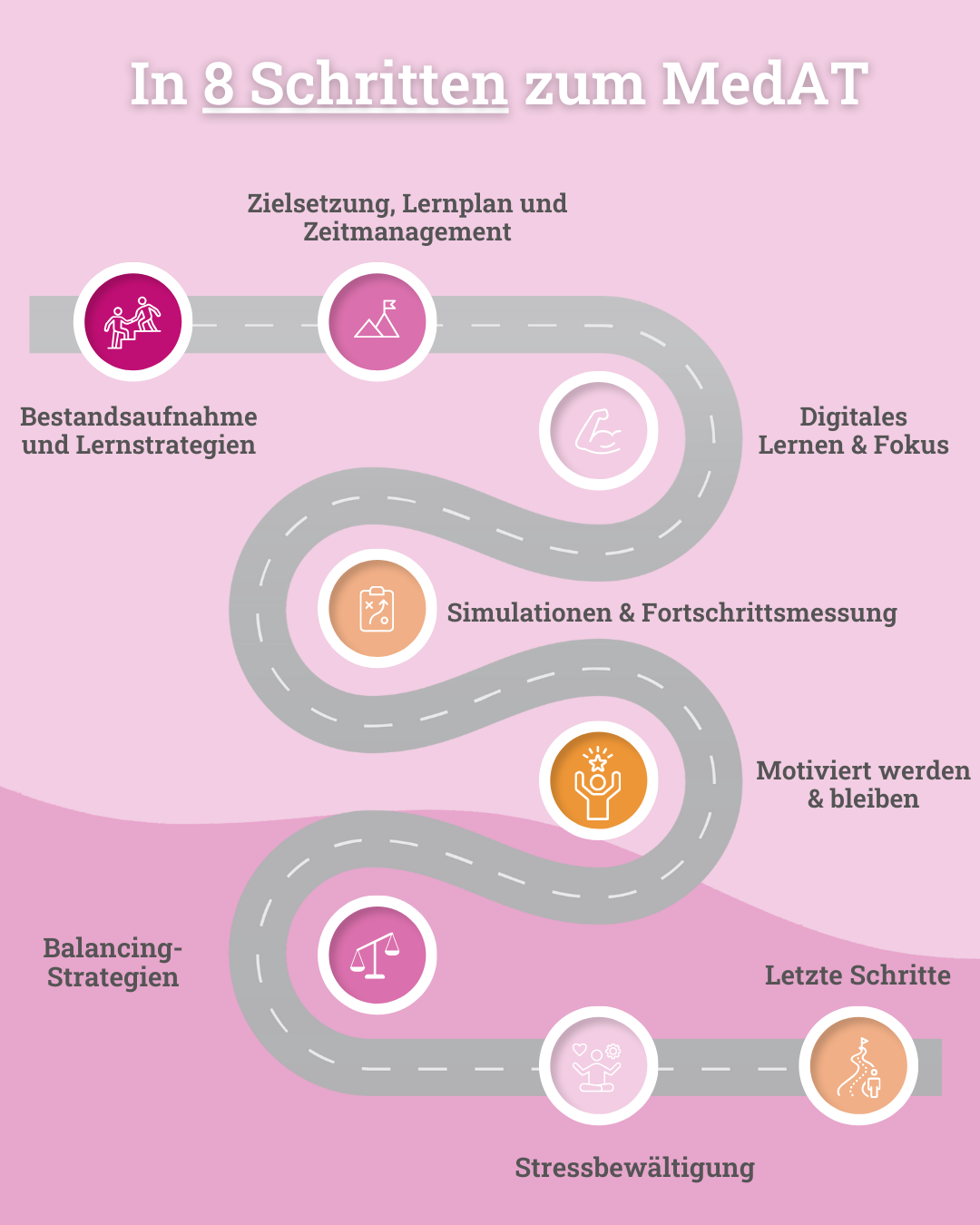 In 8 Schritten zur erfolgreichen MedAT-Nachhilfe: Von Lernstrategien über Simulationen bis hin zu Stressbewältigung – strukturierter Lernfahrplan für die optimale MedAT-Vorbereitung.