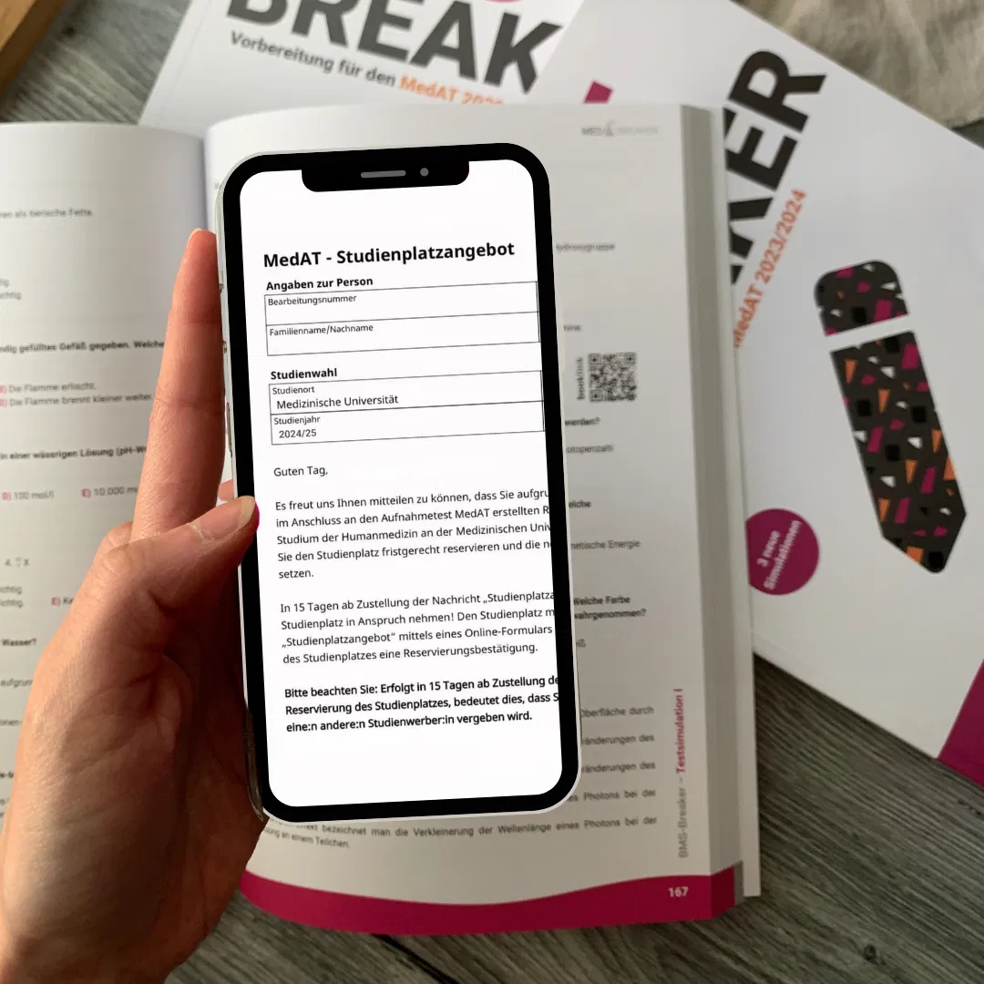 MedAT-Ergebnisse: Screenshot eines MedAT Mediizinstudienangebots