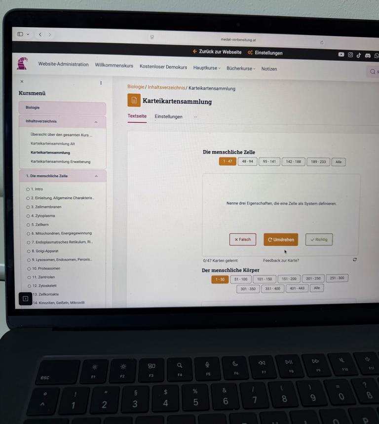 MedAT-Vorbereitung mit Anki-Karteikarten oder Quizlet?